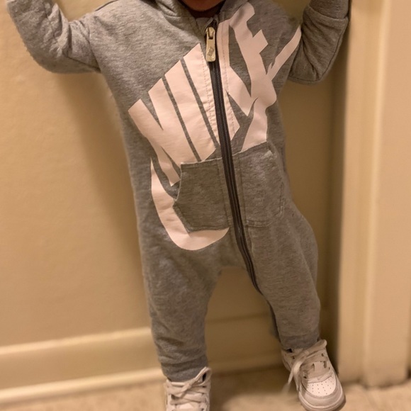 grey nike onesie